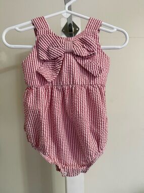 Rare Editions Bow Ruffle Butt Bubble Romper